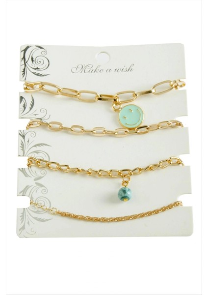 Buğz 4 Adet Karışık Trend Zincir Bileklik modelleri