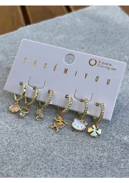 Hello Kitty Altılı Küpe