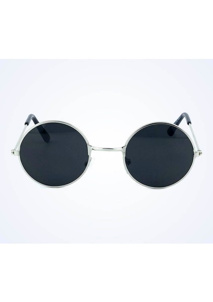 Yuvarlak Cam John Lennon Tarzı Gümüş Çerçeveli Siyah Gözlük fiyatları