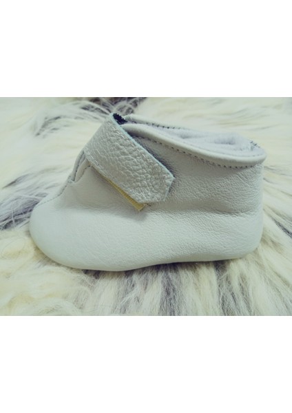 Unisex Organik Hakiki Kuzu Deri Içi Polarlı Hakiki Bebek Patiği Ayakkabı Panduf