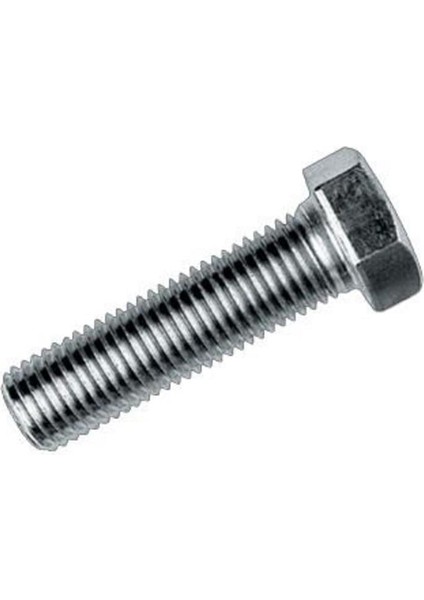 M8X15 Civata Dın 933 8,8 Beyaz Tam Paso ( 10 Adet)