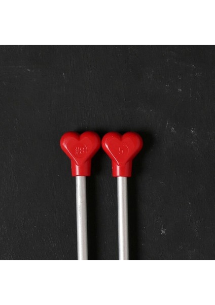 Addı Kalpli 5mm 40CM Klasik Alüminyum Örgü Şişi - modelleri