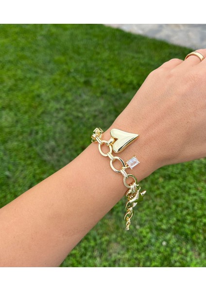 Kalp ve Yıldız Charmlı Bileklik
