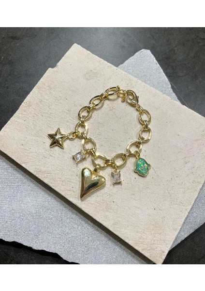 Kalp ve Yıldız Charmlı Bileklik fiyatları