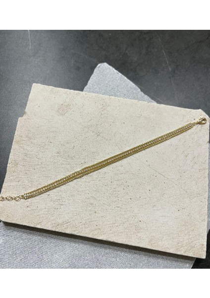 14K Üç Sıra Taşlı Su Yolu Bileklik fiyatları