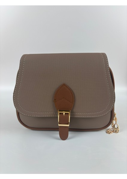 Kadın Kumaş Krem Tokalı Kapaklı Şık Mini Boy El ve Omuz Çantası modelleri