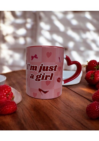 I'm Just A Girl Premium Tasarım Hediyelik Kupa, Ev Ofis Kupası modelleri
