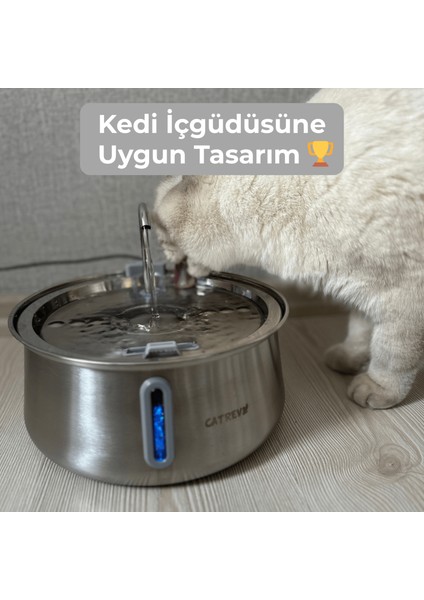 4 L Paslanmaz Çelik Su Pınarı Kedi Köpek Premium Su Çeşmesi Ultra Sessiz Su Sebili 4 Filtre Hediye fiyatları