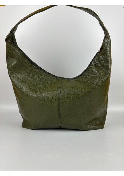 Kadın Suni Deri Haki Kapitone Dokulu Maxi Boy Omuz Çantası fırsatları