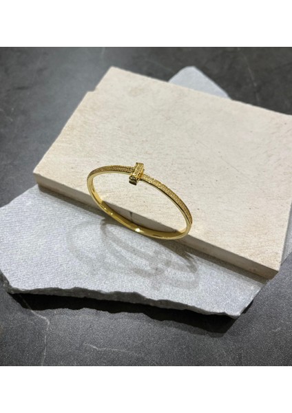 14K Altın Renkli Taşlı Kelepçe modelleri