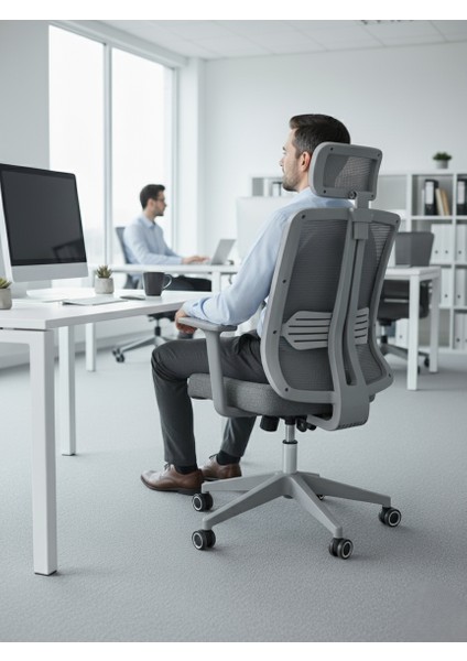 // Comfort Mood Gray Yönetici Koltuğu Ofis Çalışma Koltuğu