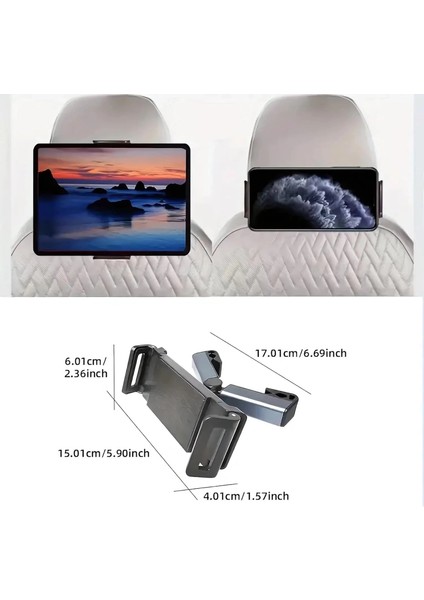 Araç Koltuk Arkası Tablet Tutucu, Telefon Tutucu, Tablet/telefon Tutucu, Ipad Pro 12.9 Mini Air, Galaxy Tab A A7 S7, Switch, Surface, 4,7-12,9 Ile Uyumlu