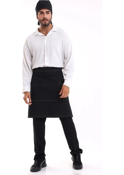 Bel Önlük Kot Çift Cepli - Siyah fiyatları