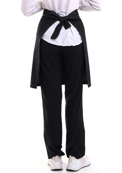 Bel Önlük Kot Çift Cepli - Siyah modelleri