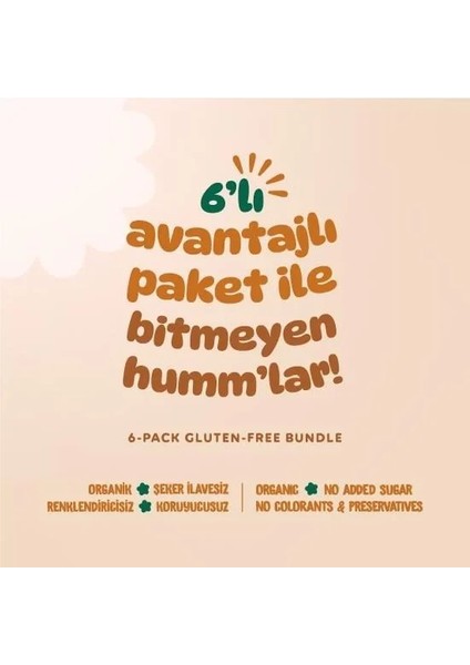 Buğz Humm Organik Kurabiye 6'lı Set (Tahinli ve Pekmezli & Zencefilli ve Tarçınlı & Ballı ve Kinoalı) modelleri