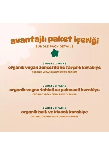 Buğz Humm Organik Kurabiye 6'lı Set (Tahinli ve Pekmezli & Zencefilli ve Tarçınlı & Ballı ve Kinoalı) fırsatları