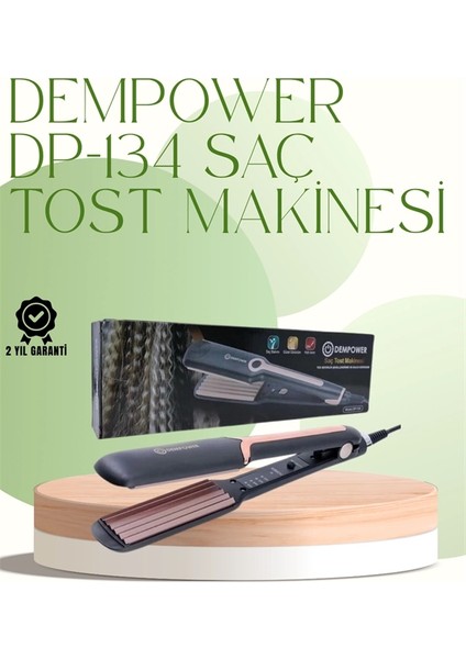 DP-134 Saç Tost Makinesi 220°C Isı Ayarlı, 360° Dönebilen Kablo
