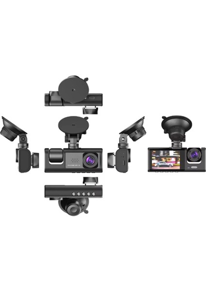 S-1 1080P Araç Içi Kamera 3 Kameralı ( Ön Görüş - Geri Görüş - Iç Görüş ) Gece Görüşlü