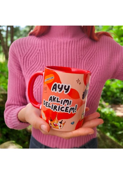 Prens Ayy Aklımı Deliricem Ev-Ofis-Hediyelik Porselen Kupa Bardak-Renkli Doğum Günü Hediyesi Kupa
