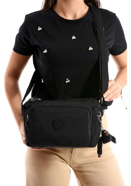 Çapraz Askılı Ultra Hafif Çok Cepli Omuz Çantası Klinkıl Kumaş