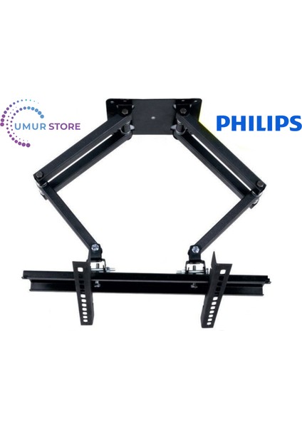 43PUS7009/62 43'' Ultra Hd 4K Smart 32”- 55” Inç / 82-140 Ekran LCD LED Tv Çift Kollu Hareketli Duvar Askı Aparatı