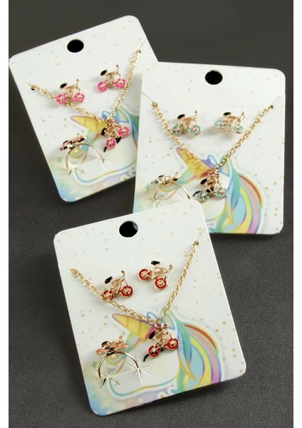 Bisiklet Mineli Set Kolye