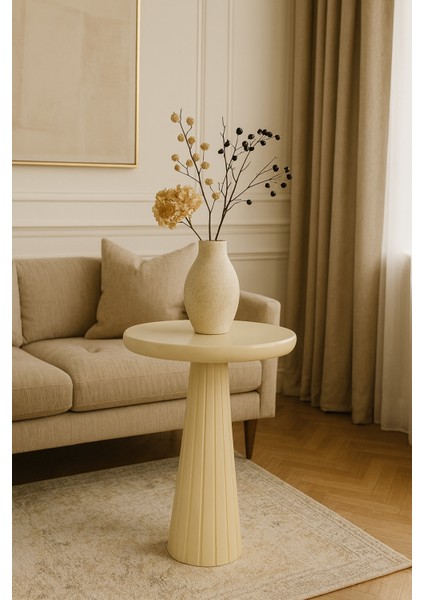 Doğal Ahşap Krem Mantar Sehpa – Masif Malzemeden Tekli Yan Sehpa fiyatları