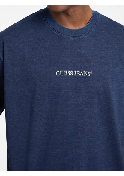 Jeans Erkek Lacivert Oversize Fit T-Shirt M5YI11KCTG1-BL1N fırsatları