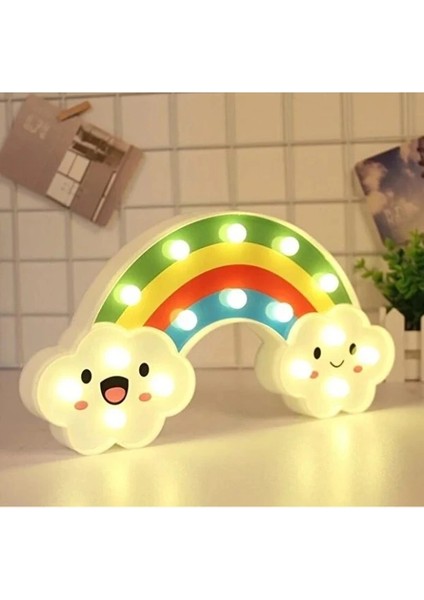 Buğz Gülen Bulutlu Gökkuşağı LED Gece Lambası