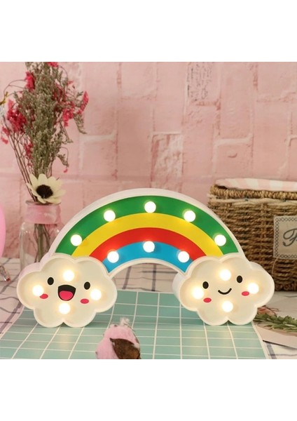 Buğz Gülen Bulutlu Gökkuşağı LED Gece Lambası modelleri