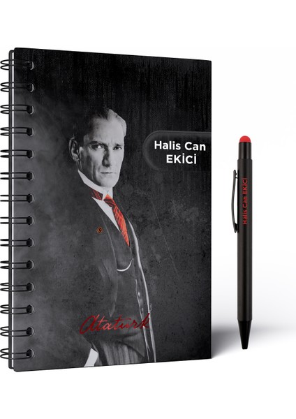 Kişiye Özel Isimli Atatürk Defter + Kişiye Özel Kalem