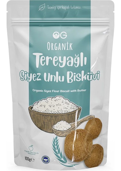 Buğz Og Natural Organik Tereyağlı Siyez Unlu Bisküvi (100 Gr)