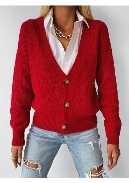 Kadın Düğme Detay Triko Hırka fiyatları