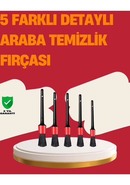 Buğz Araç Içi Detaylı Temizlik Seti-Araba Jant ve Iç Yüzey Temizlik Fırçaları