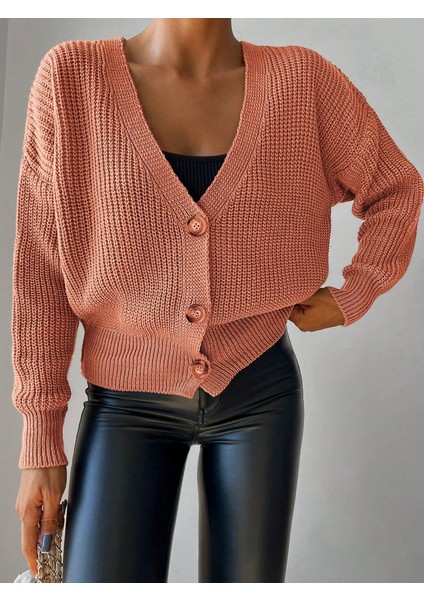 Rengastyle Kadın Düğme Detay Triko Hırka