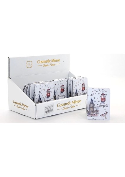Buğz Taşlı Istanbul Tasarımı El Aynası Ince ALK2472A