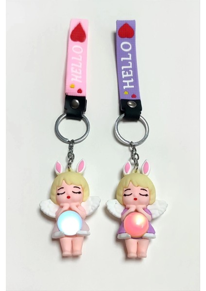 Peri Işıklı Silikon Anahtarlık