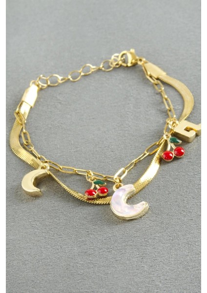 Buğz Hilal Şans Mineli Çelik Bileklik