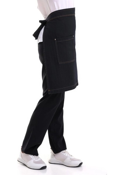 Bel Önlük Kot Tek Cepli - Siyah fırsatları