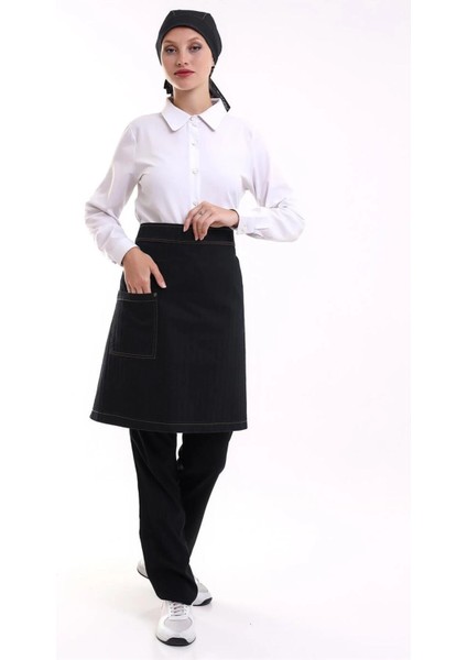 Bel Önlük Kot Tek Cepli - Siyah indirimleri