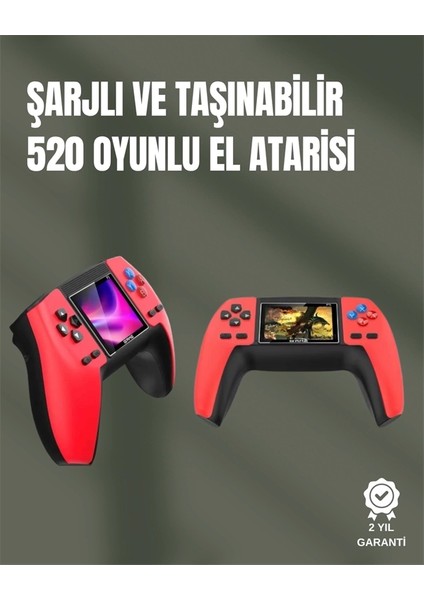 P5 Gamepad Retro Konsol – Nostaljik Oyun Deneyimi, 520 Klasik Oyun Seçeneği