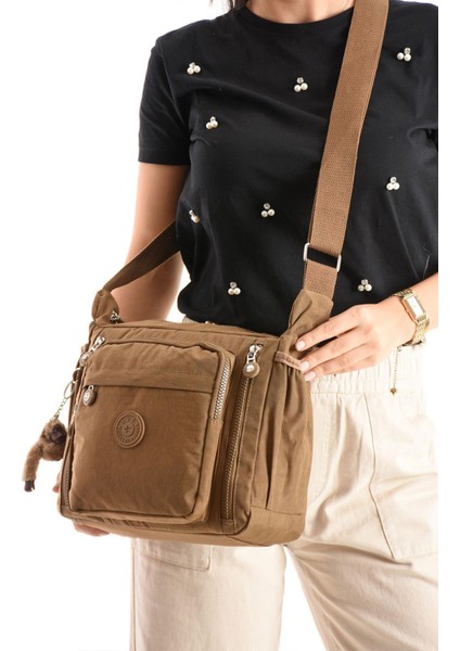 Çapraz Askılı Ultra Hafif Çok Cepli Omuz Çantası Klinkıl Kumaş