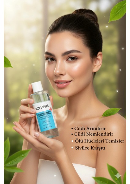 Nemlendirici Yüz Temizleme Toniği - Gül Suyu ve Glikolik Asit ile Derinlemesine Temizlik - 200ML fiyatları