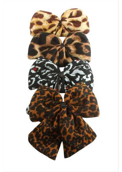 Buğz Leopar Desenli Fiyong Otomatik Toka 14 cm