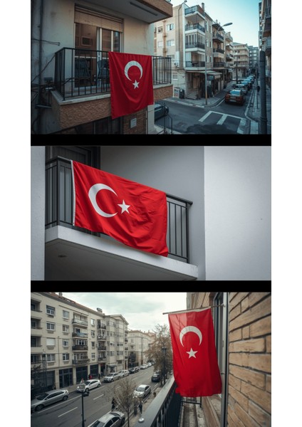 Türk Bayrağı Alpaka 1. Sınıf Kumaş 200X300 cm 140 G/m² 1 Adet - Ev, Balkon ve Tören Kullanıma Uygun