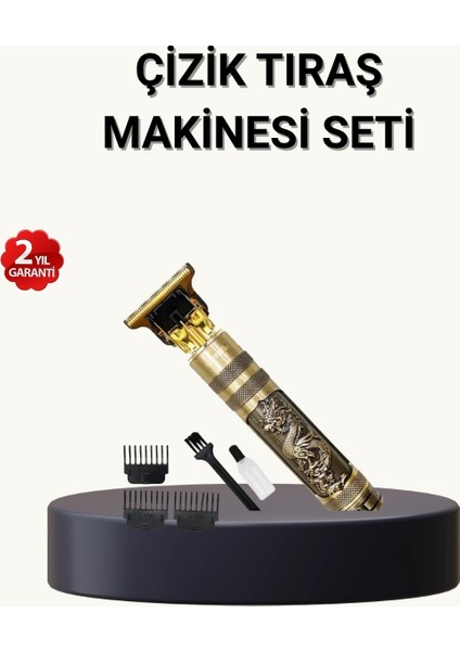 Buğz Profesyonel Çizik Tıraş Makinesi – T Çelik Bıçaklı, 120 Dakika Şarjlı Kullanım, 3 Başlıklı