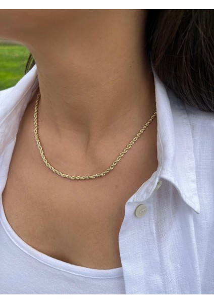 Altın Renkli Ince Burgu Zincir Kolye fiyatları