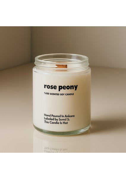 : Rose Peony : Cam Kavanozda Kokulu %100 Soya Mum (Gül, Peyoni, Beyaz Yasemin, Amber Çiçeği) fiyatları