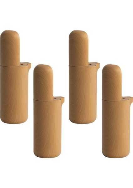 Bohem 4 Adet Kayın Bej Renk Sert Plastik Ayak 15 cm Mobilya Tekli Kanepe Koltuk Baza Yükseltme Ayağı