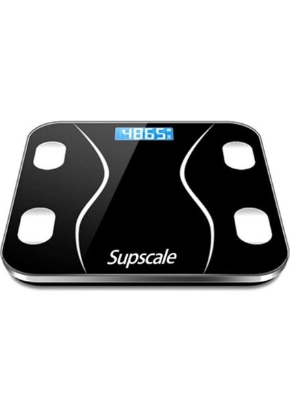 Dijital Tartı Baskül Yağ Su Kas Vücut Kitle Endeksi Kilo Ölçer Tartı Siyah LED Panel